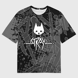 Мужская футболка оверсайз Stray кот бродяга