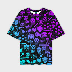 Мужская футболка оверсайз UNDERTALE NEON PATTERN УЗОР