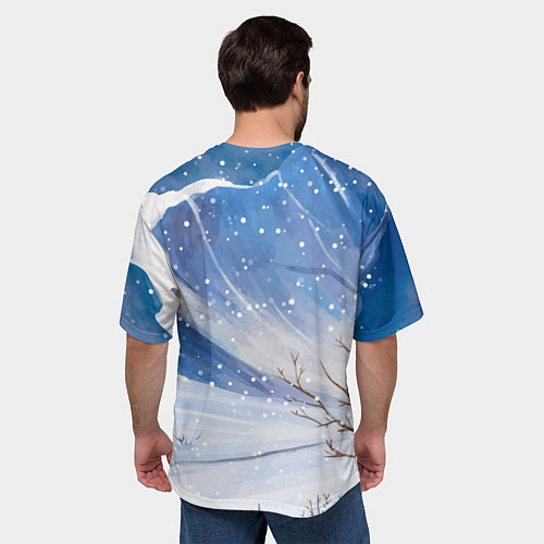 Мужская футболка оверсайз Медвежонок 2022 новогодний / 3D-принт – фото 4