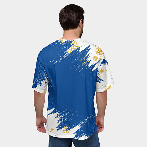 Мужская футболка оверсайз НОВОГОДНИЙ ЧЕЛСИ, CHELSEA НОВЫЙ ГОД / 3D-принт – фото 4