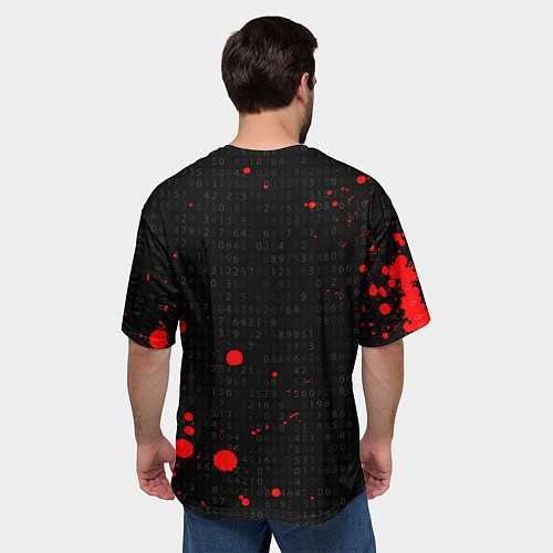 Мужская футболка оверсайз МЕМ КОТ ПРОГРАММИСТ ЪУЪ СЪУКА БЪЯТЬ / 3D-принт – фото 4