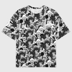 Футболка оверсайз мужская Манки Д Луффи, One Piece ЧБ, цвет: 3D-принт