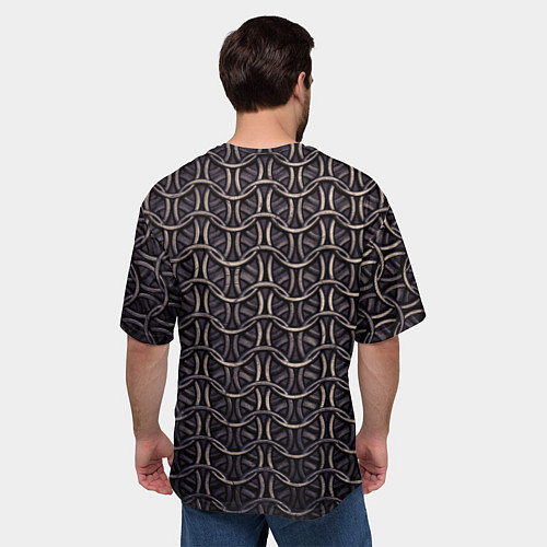 Мужская футболка оверсайз Кольчуга железная средневековая / 3D-принт – фото 4