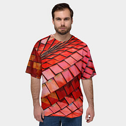 Футболка оверсайз мужская Красная спартаковская чешуя, цвет: 3D-принт — фото 2