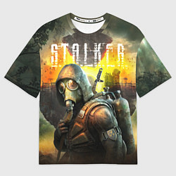 Футболка оверсайз мужская Сталкер припять, цвет: 3D-принт