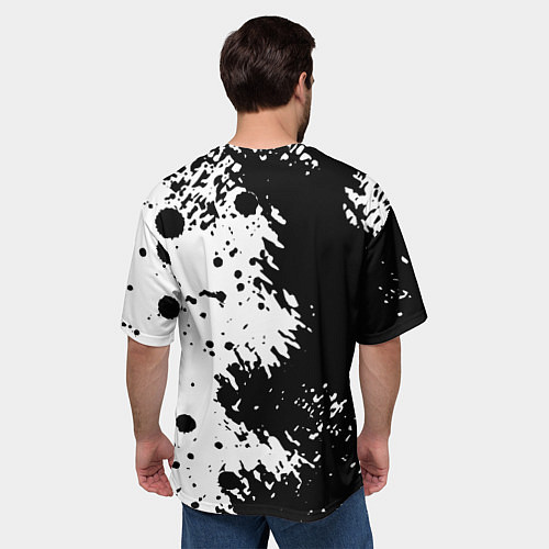 Мужская футболка оверсайз The Witcher black & white / 3D-принт – фото 4