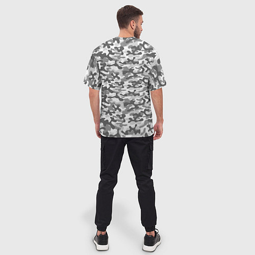 Мужская футболка оверсайз Серый Городской Камуфляж / 3D-принт – фото 4