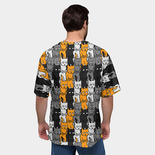 Мужская футболка оверсайз Злой Кот мем / 3D-принт – фото 4