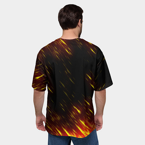 Мужская футболка оверсайз ACDC Neon / 3D-принт – фото 4