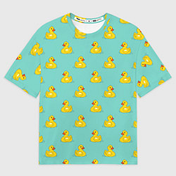 Футболка оверсайз мужская Желтый утенок паттерн, цвет: 3D-принт