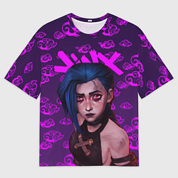 Мужская футболка оверсайз League Of Legends ARCANE JINX НЕОН