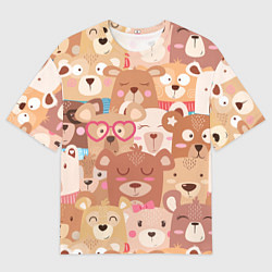 Мужская футболка оверсайз Bears texture