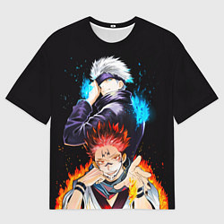 Футболка оверсайз мужская Сукуна и Сатору Годжо просто великолепны Магическа, цвет: 3D-принт