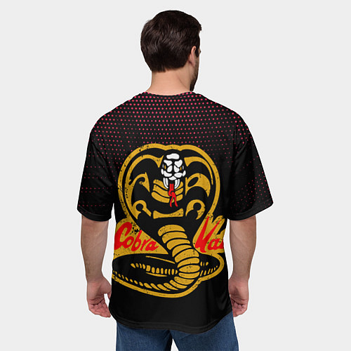 Мужская футболка оверсайз Кобра кай с узором / 3D-принт – фото 4