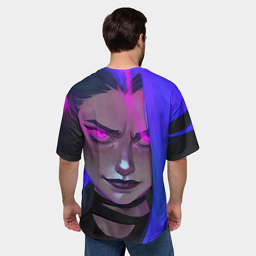 Мужская футболка оверсайз League Of Legends Arcane ДЖИНКС Jinx Powder / 3D-принт – фото 4