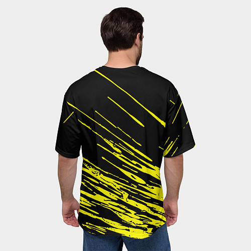 Мужская футболка оверсайз Кобра Кай логотип / 3D-принт – фото 4