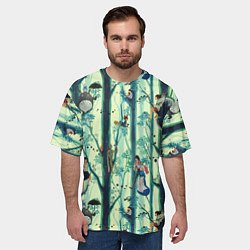 Футболка оверсайз мужская Ghibli All, цвет: 3D-принт — фото 2