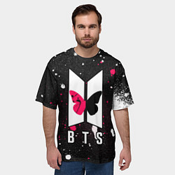 Футболка оверсайз мужская BTS Бабочка, цвет: 3D-принт — фото 2
