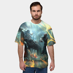 Футболка оверсайз мужская God of War Fighting, цвет: 3D-принт — фото 2