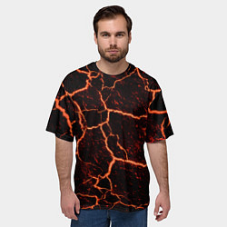 Футболка оверсайз мужская Раскаленная лаваhot lava, цвет: 3D-принт — фото 2