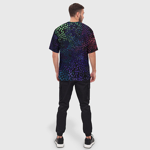 Мужская футболка оверсайз РзазНоцветные ЛиСты / 3D-принт – фото 4