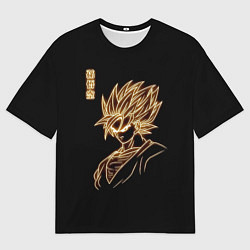 Мужская футболка оверсайз Гоку неоновый Dragon Ball
