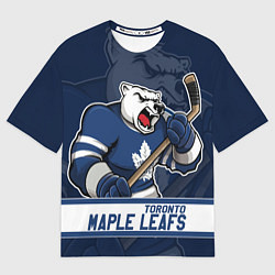 Футболка оверсайз мужская Торонто Мейпл Лифс, Toronto Maple Leafs Маскот, цвет: 3D-принт