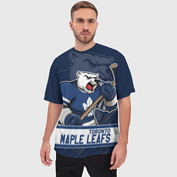 Футболка оверсайз мужская Торонто Мейпл Лифс, Toronto Maple Leafs Маскот, цвет: 3D-принт — фото 2