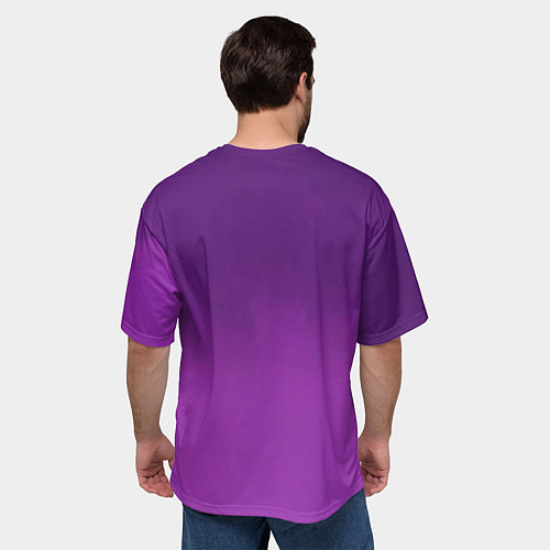 Мужская футболка оверсайз Сидящий Слава / 3D-принт – фото 4