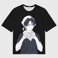 Футболка оверсайз мужская Леви Любит тебя Атака титанов, цвет: 3D-принт