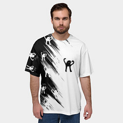 Футболка оверсайз мужская Ъуъ съука чб, цвет: 3D-принт — фото 2