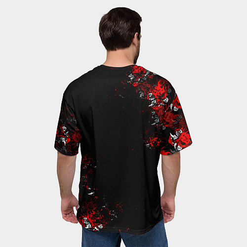 Мужская футболка оверсайз КИБЕРПАНК 2077 SAMURAI CYBERPUNK 2077 / 3D-принт – фото 4