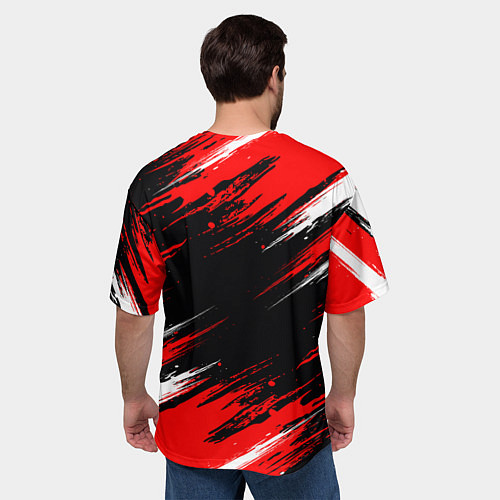 Мужская футболка оверсайз SAMURAI CYBERPUNK 2077 КИБЕРПАНК 2077 / 3D-принт – фото 4