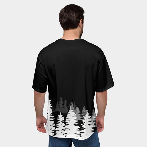 Мужская футболка оверсайз ВОЛКОВ БОЯТЬСЯ - В ЛЕС НЕ ХОДИТЬ / 3D-принт – фото 4