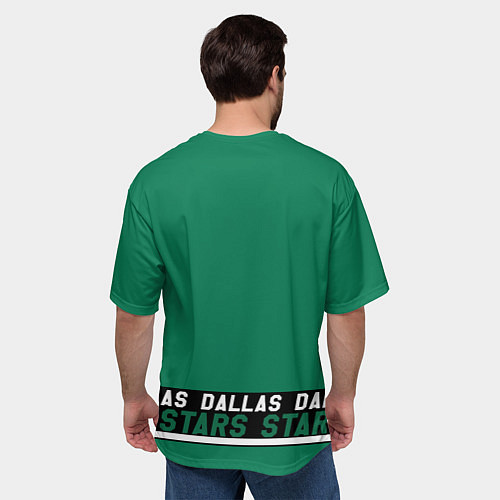Мужская футболка оверсайз Dallas Stars, Даллас Старз / 3D-принт – фото 4