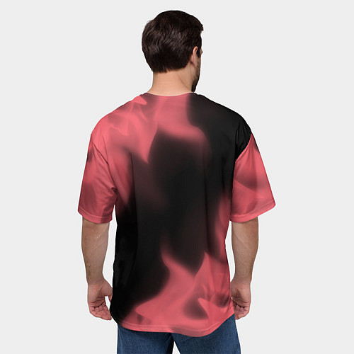 Мужская футболка оверсайз LALAFANFAN - СЕРДЕЧКО Огонь / 3D-принт – фото 4