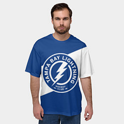 Футболка оверсайз мужская Тампа-Бэй Лайтнинг , Tampa Bay Lightning, цвет: 3D-принт — фото 2