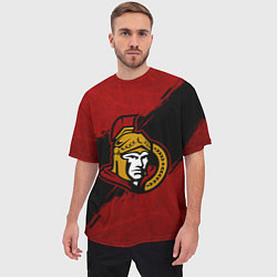 Футболка оверсайз мужская Оттава Сенаторз , Ottawa Senators, цвет: 3D-принт — фото 2