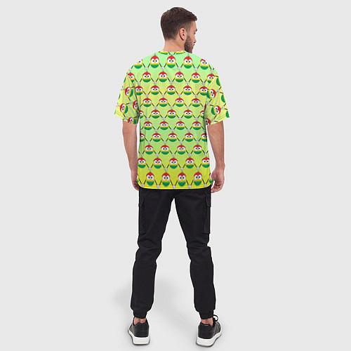 Мужская футболка оверсайз Регги смайл слэм / 3D-принт – фото 4