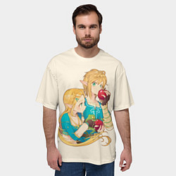 Футболка оверсайз мужская Линк и Зельда с яблоками, цвет: 3D-принт — фото 2