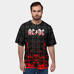 Футболка оверсайз мужская Acdc Паттерн, цвет: 3D-принт — фото 2