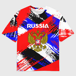 Мужская футболка оверсайз Russia Геометрия патриотизм