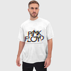Футболка оверсайз мужская PINK FLOYD LOGO ПИНК ФЛОЙД ГЛИТЧ, цвет: 3D-принт — фото 2
