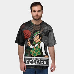 Футболка оверсайз мужская Boston Celtics , Бостон Селтикс, цвет: 3D-принт — фото 2