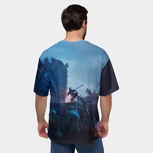 Мужская футболка оверсайз Dying Light: Stay Human / 3D-принт – фото 4