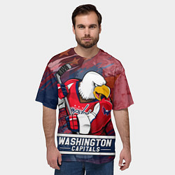 Футболка оверсайз мужская Вашингтон Кэпиталз Washington Capitals, цвет: 3D-принт — фото 2