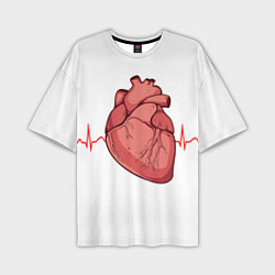 Мужская футболка оверсайз Анатомия сердца