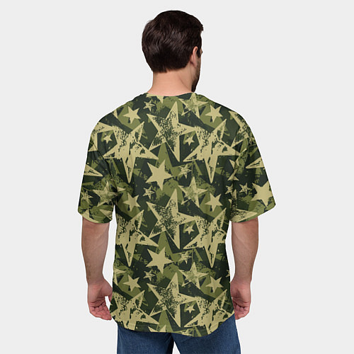 Мужская футболка оверсайз Star camouflage / 3D-принт – фото 4