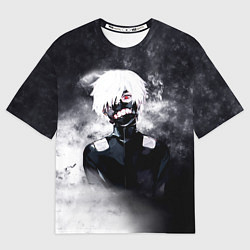 Мужская футболка оверсайз Токийский Гуль в Дыму Tokyo Ghoul Smoke