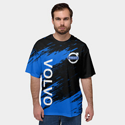 Футболка оверсайз мужская ВОЛЬВО, VOLVO Черно синий, цвет: 3D-принт — фото 2